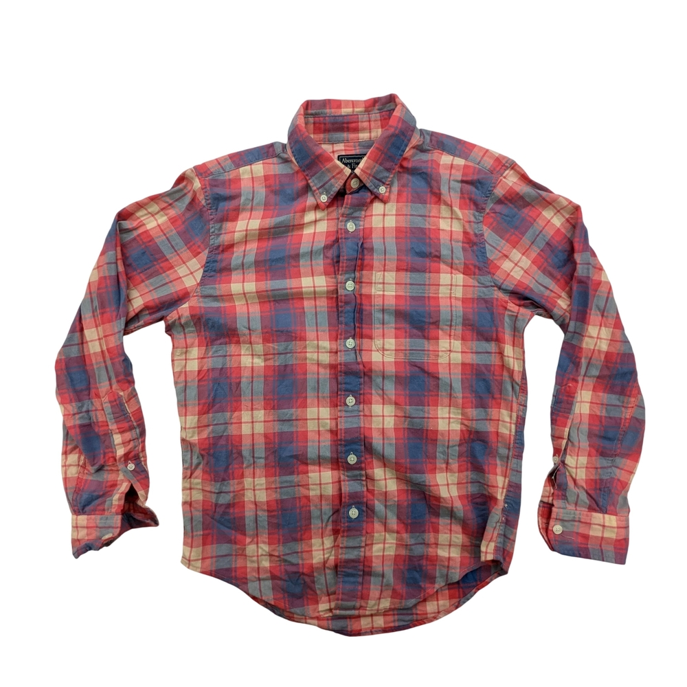 Abercrombie & Fitch Shirt Mens Small Plaid Button Down Long Sleeve Classic Fit